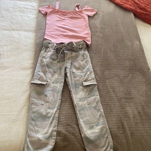Abercrombie cargo pants/top